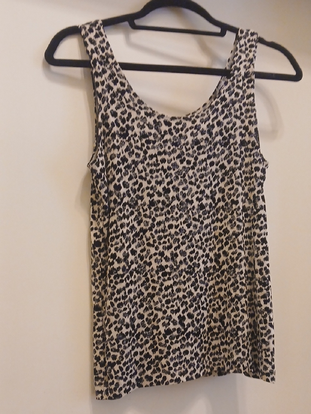 Chico's Black & Cream Leopard-Print Tank Top